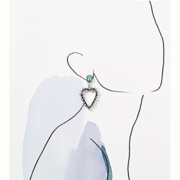 Anthropologie Western Heart Drop Earrings- NWT - Picture 2 of 3
